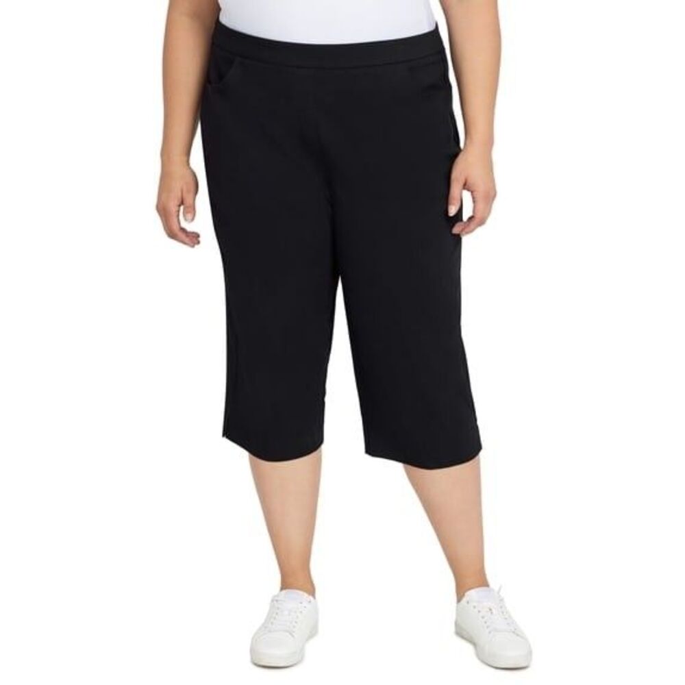 Alfred Dunner Allure Slimming Stretch Capri Pants - Black - Size 22W